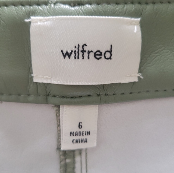 NEW Aritzia Wilfred REBEL pants Bitter Sage Vegan Leather Limited Edition Color - Picture 5 of 8